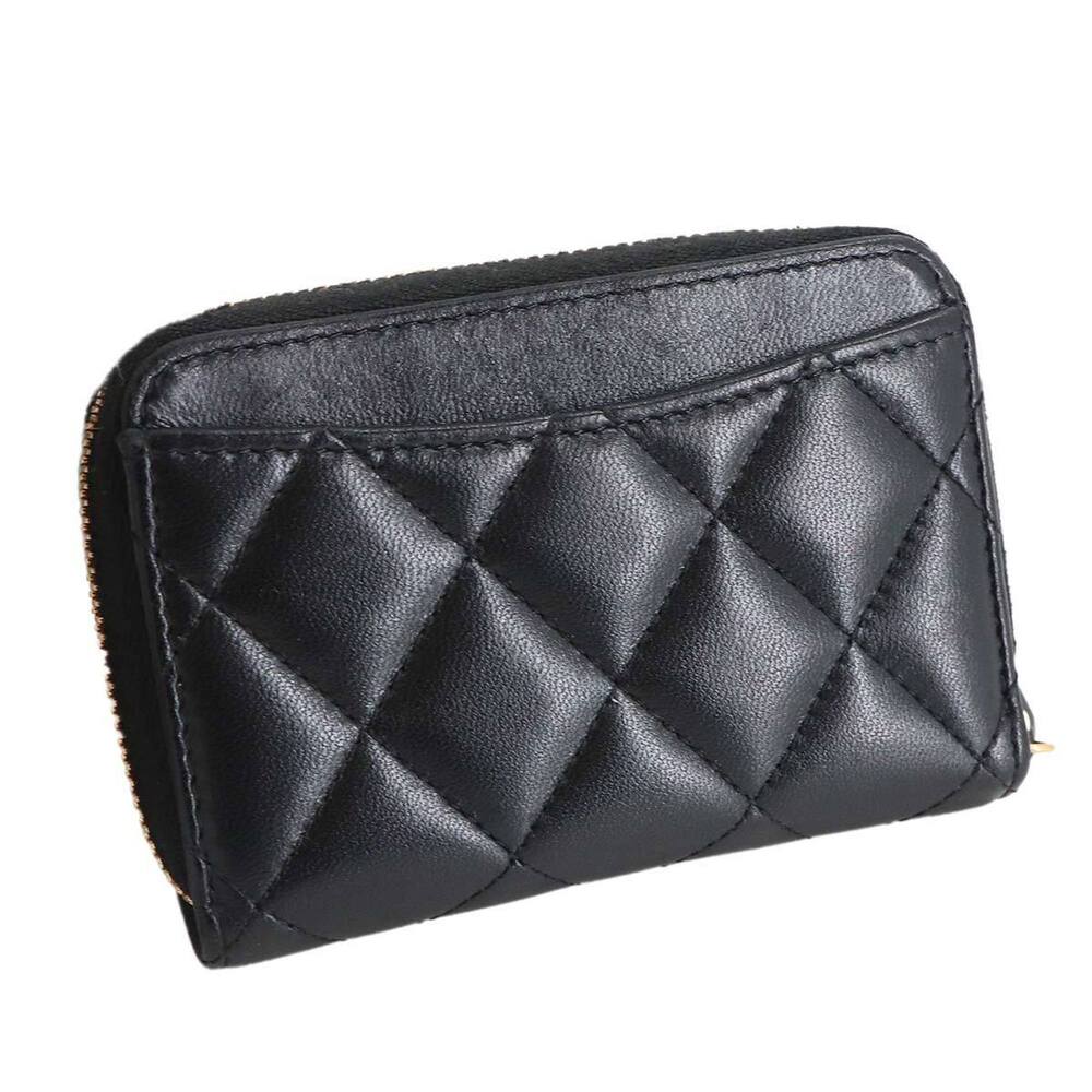 CHANEL Black Lambskin Leather Logo Wallet - Picture 9 of 9